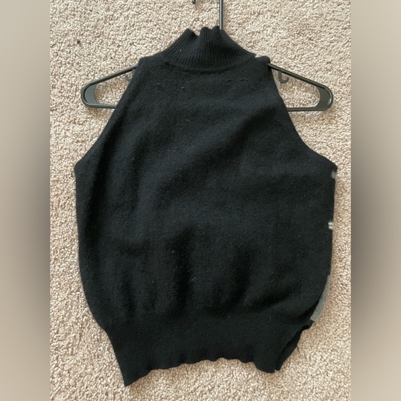 Cashmere crop sweater vest mock neck vintage - Picture 2 of 3